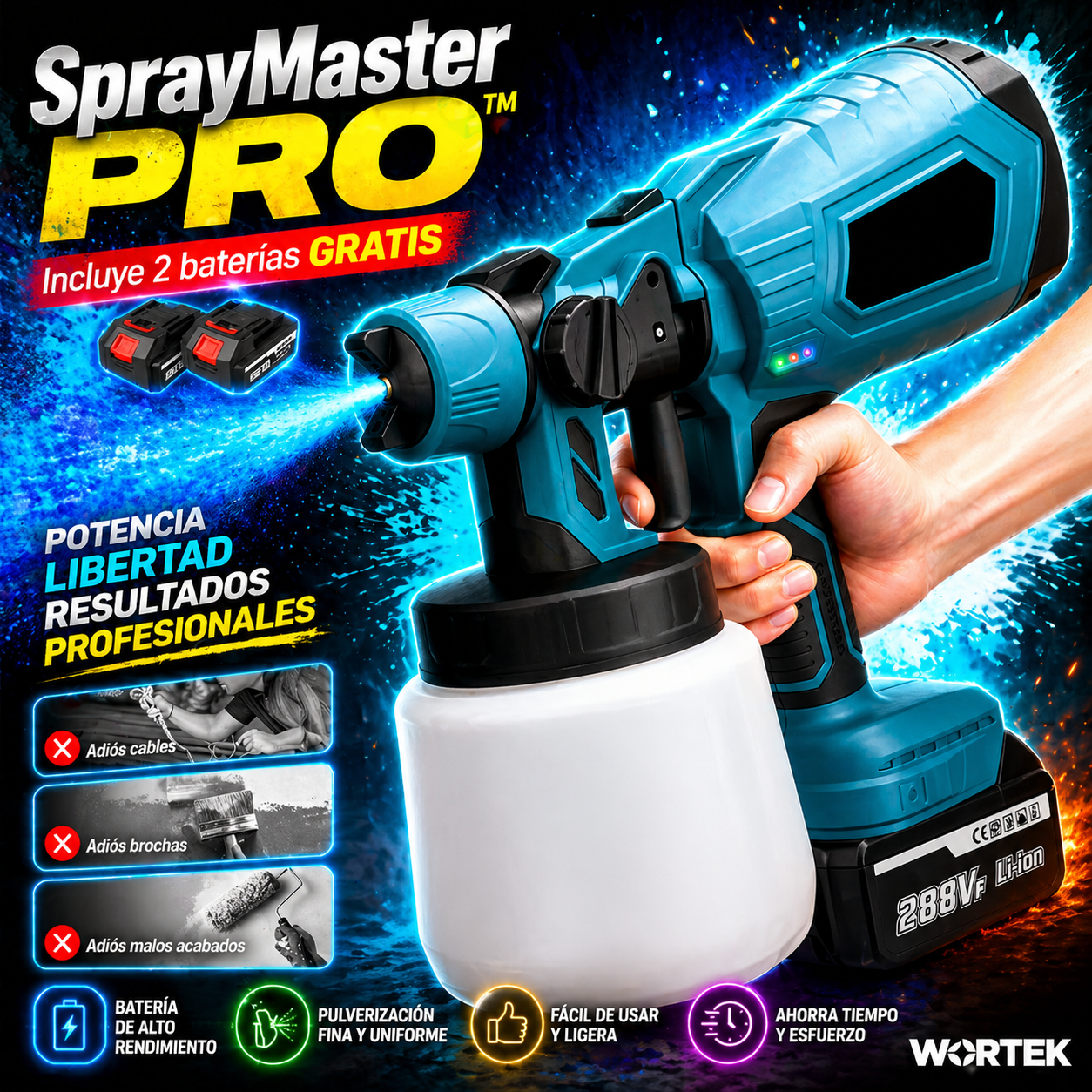 SprayMaster PRO™ AMERICANA 🇺🇸 + 2 BATERÍAS | ENVÍO GRATIS